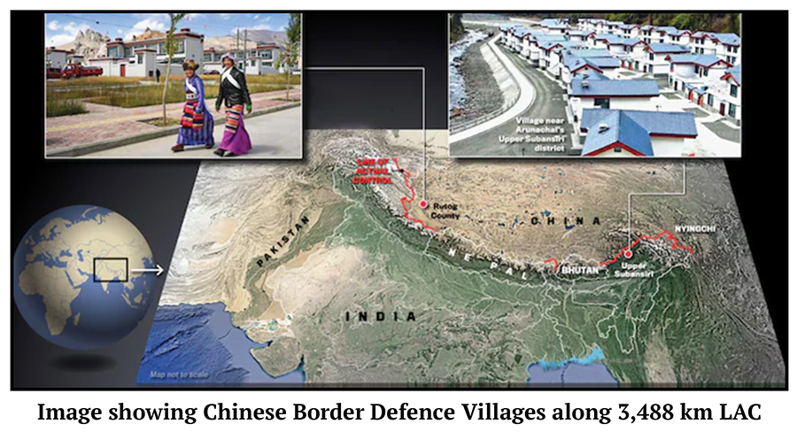 Image showing Chinese Border Defence Villages along 3,488 km LAC